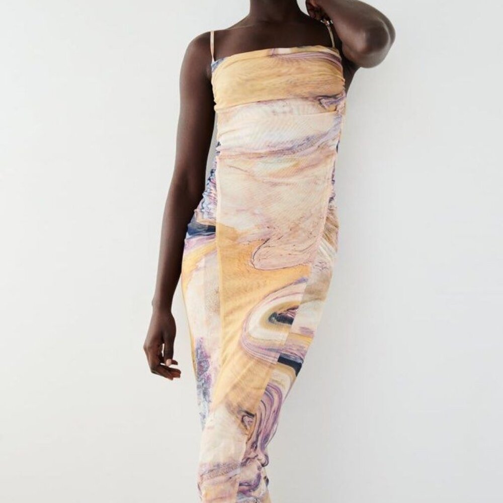 Zara draped tulle dress